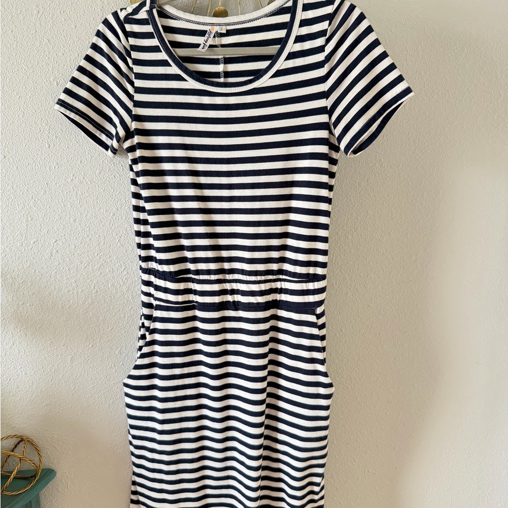 Striped Navy and White Women's Dress